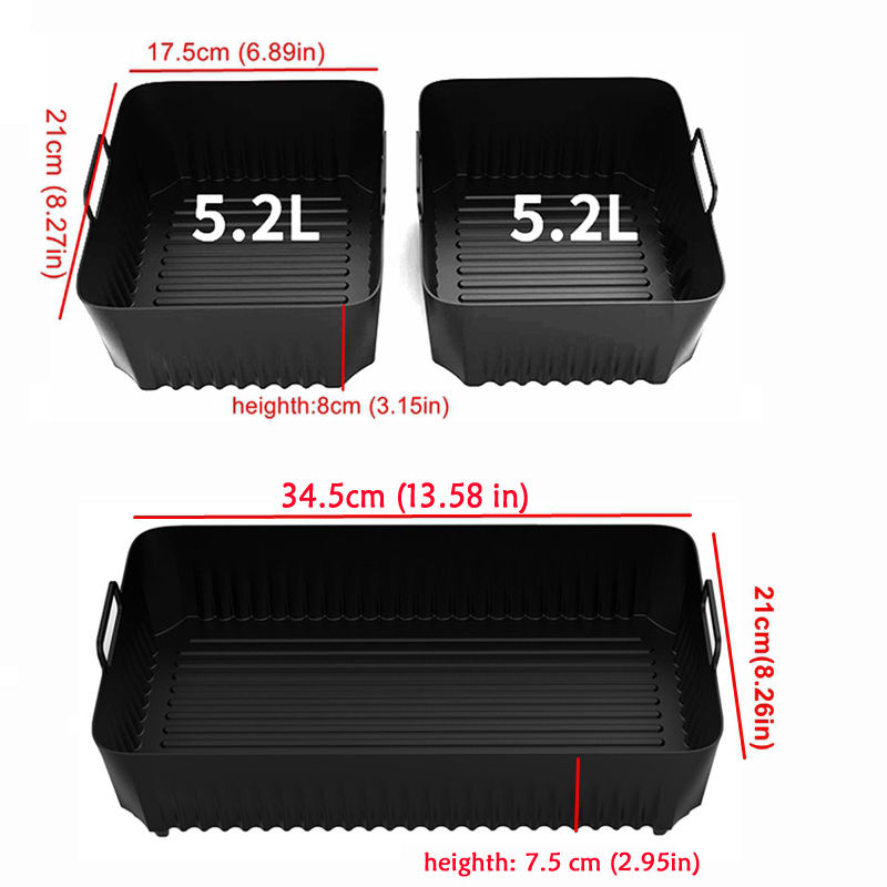 Thumbnail: Reusable Silicone Air Fryer Basket Liner Fit Ninja AF500 Non-Stick Heatproof Eas