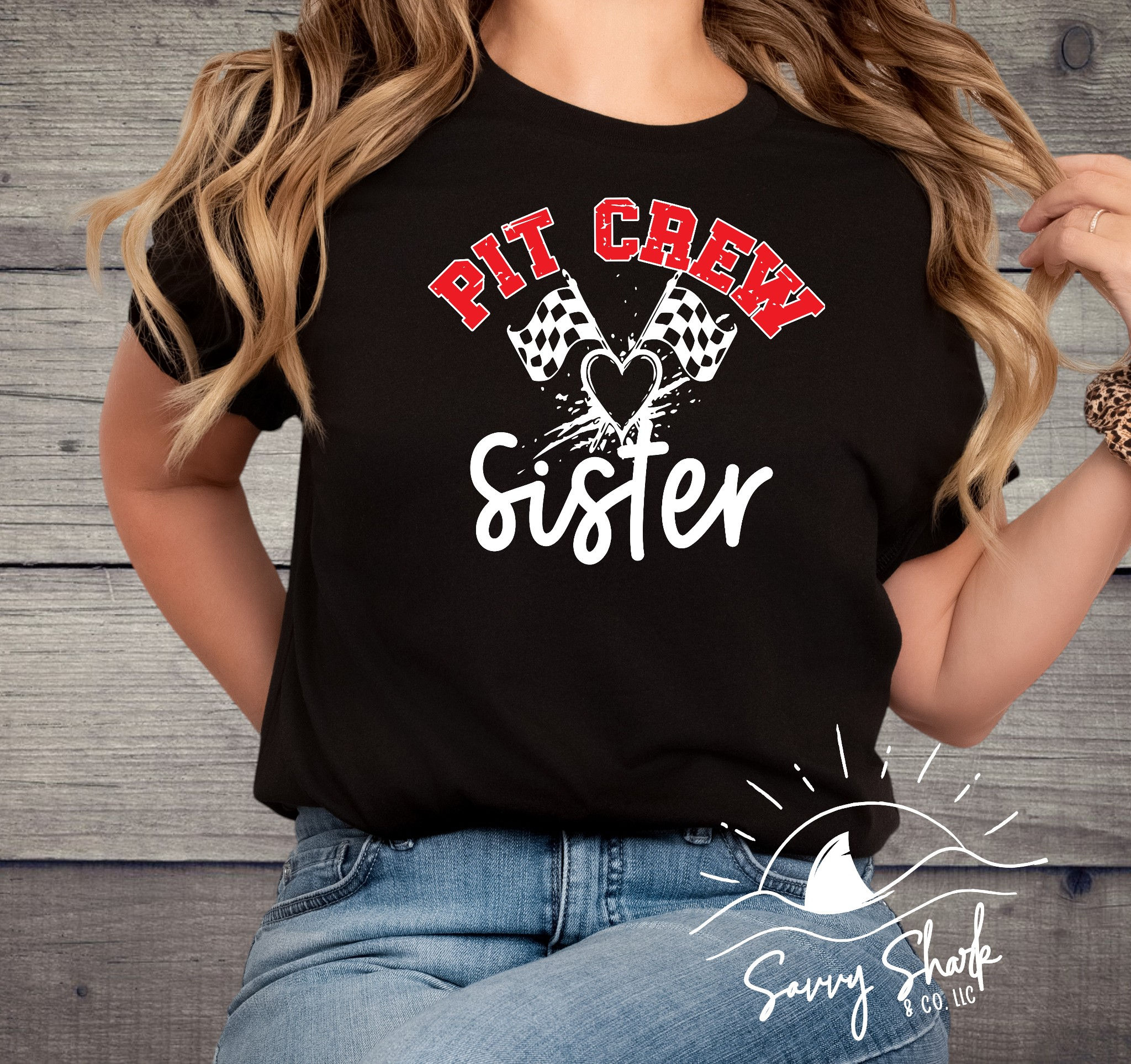 PIT CREW SISTER ON BLACK