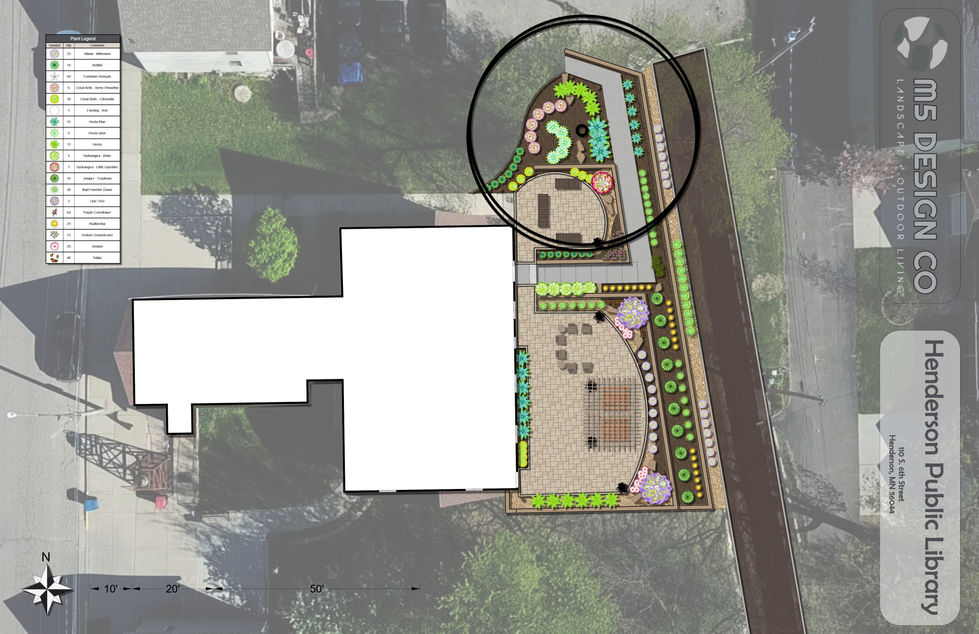 Public Library Outdoor Space Design by M5 Design Co.