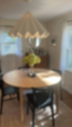 Statement pendant and dining table