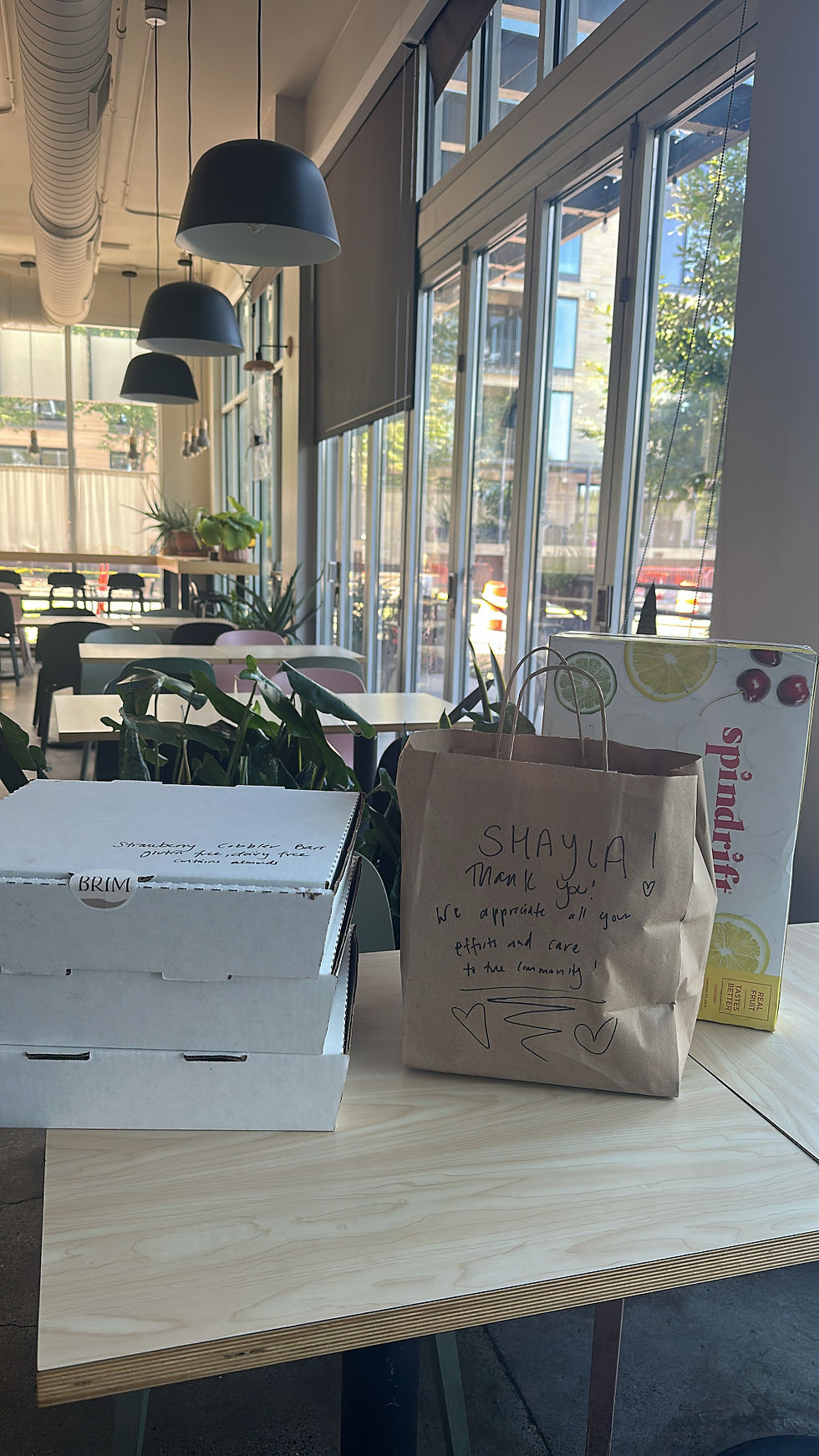 a bag filled with treats from Brim restaurant in Minneapolis