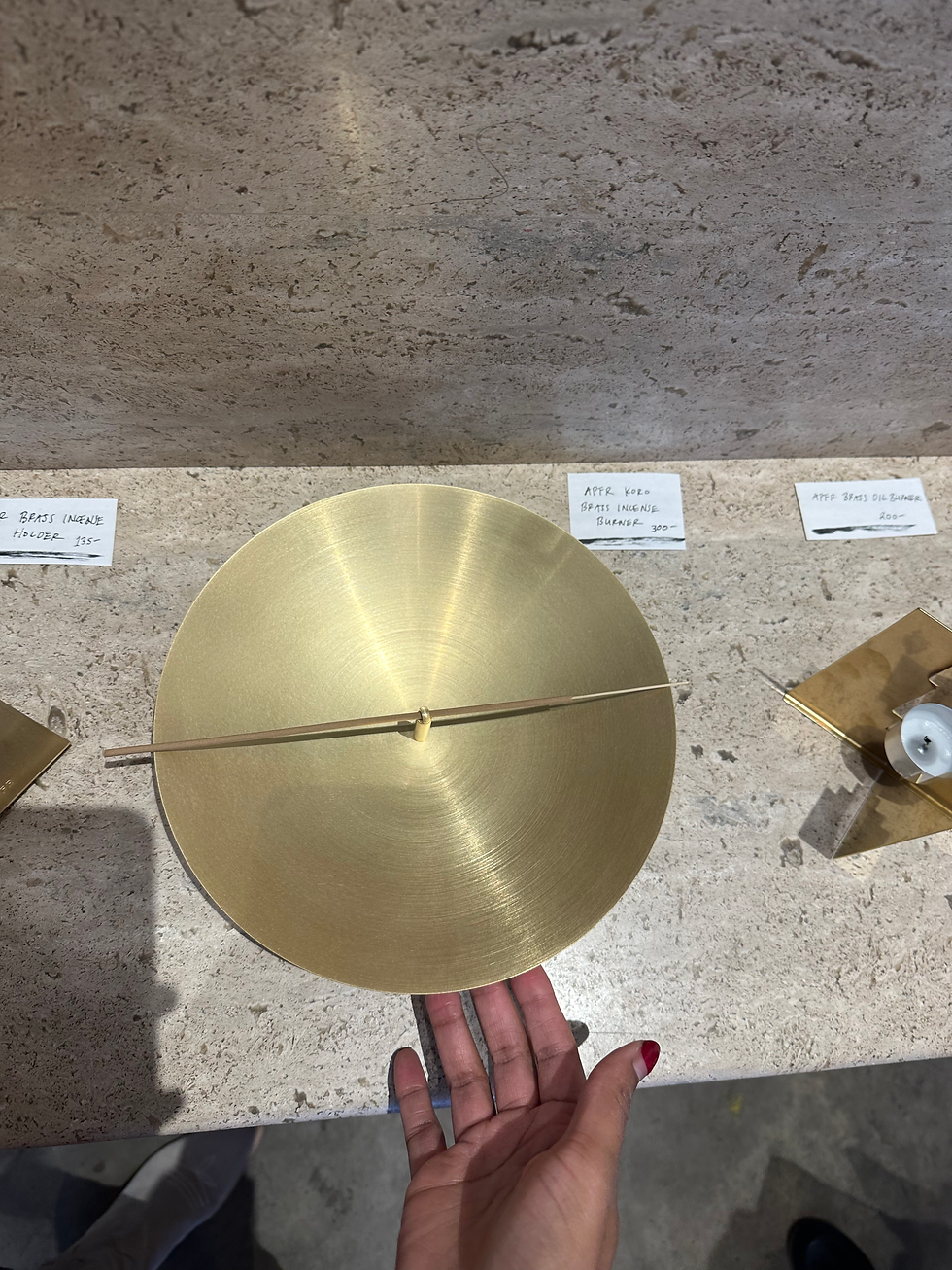A chic brass incense holder from Umei in Minneapolis