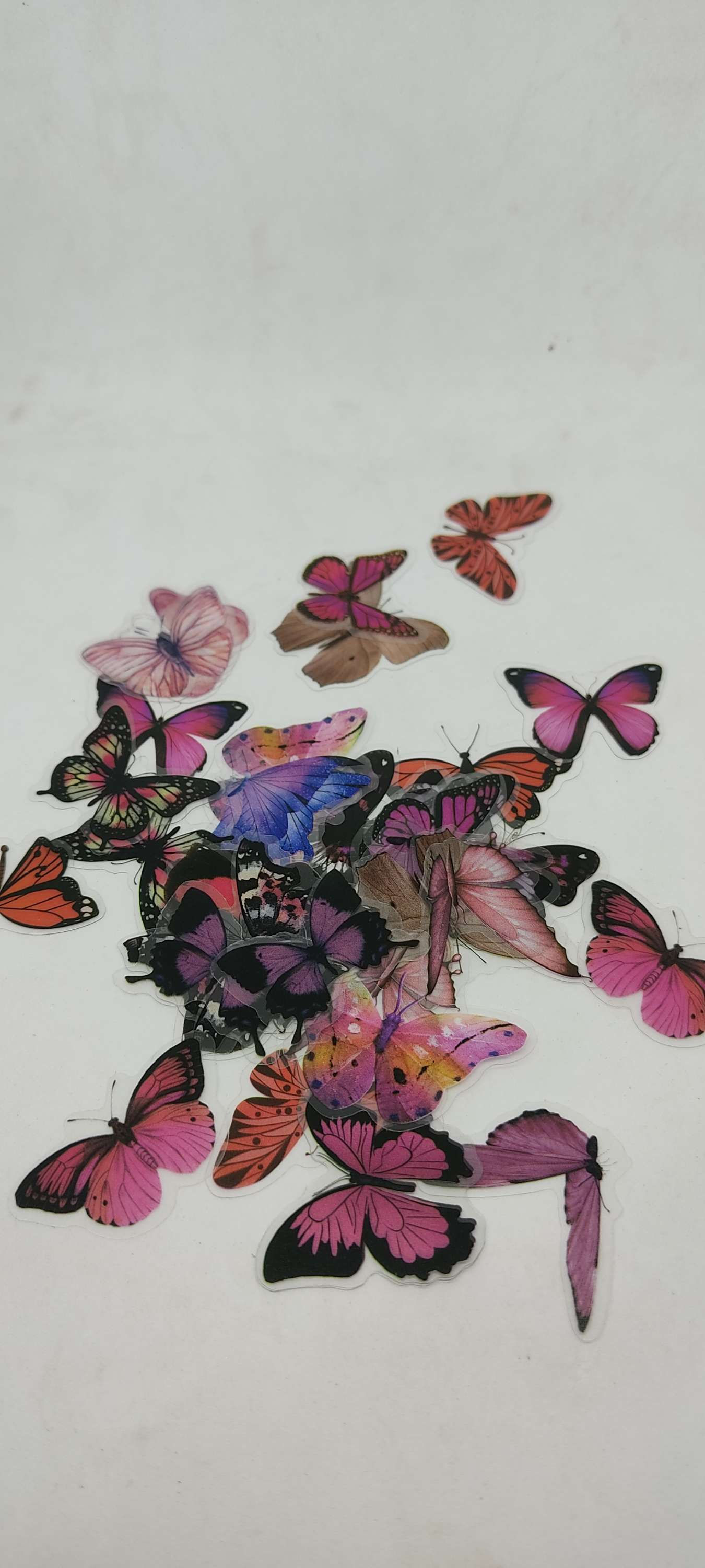 Lot de 40 stickers papillons roses