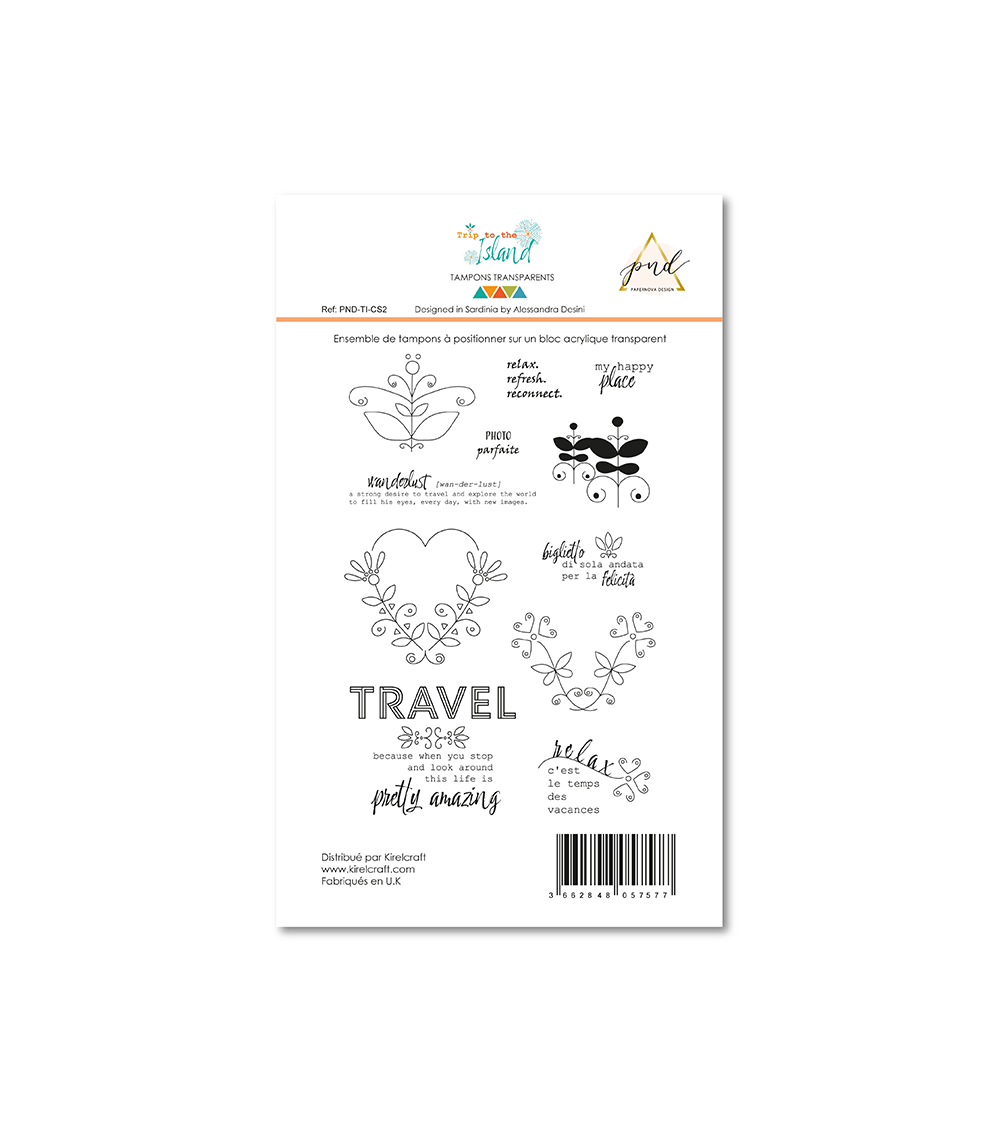 Tampon clear "trop to the Island" papernova 