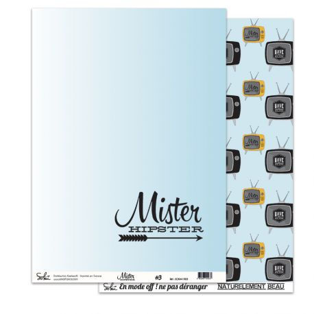 Thumbnail: Bloc de 6  papiers A4 "Mister HIPSTER