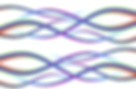 Multiple segments of a low frequency and moderate amplitude of colored sine waves flowting harmoniously in space..