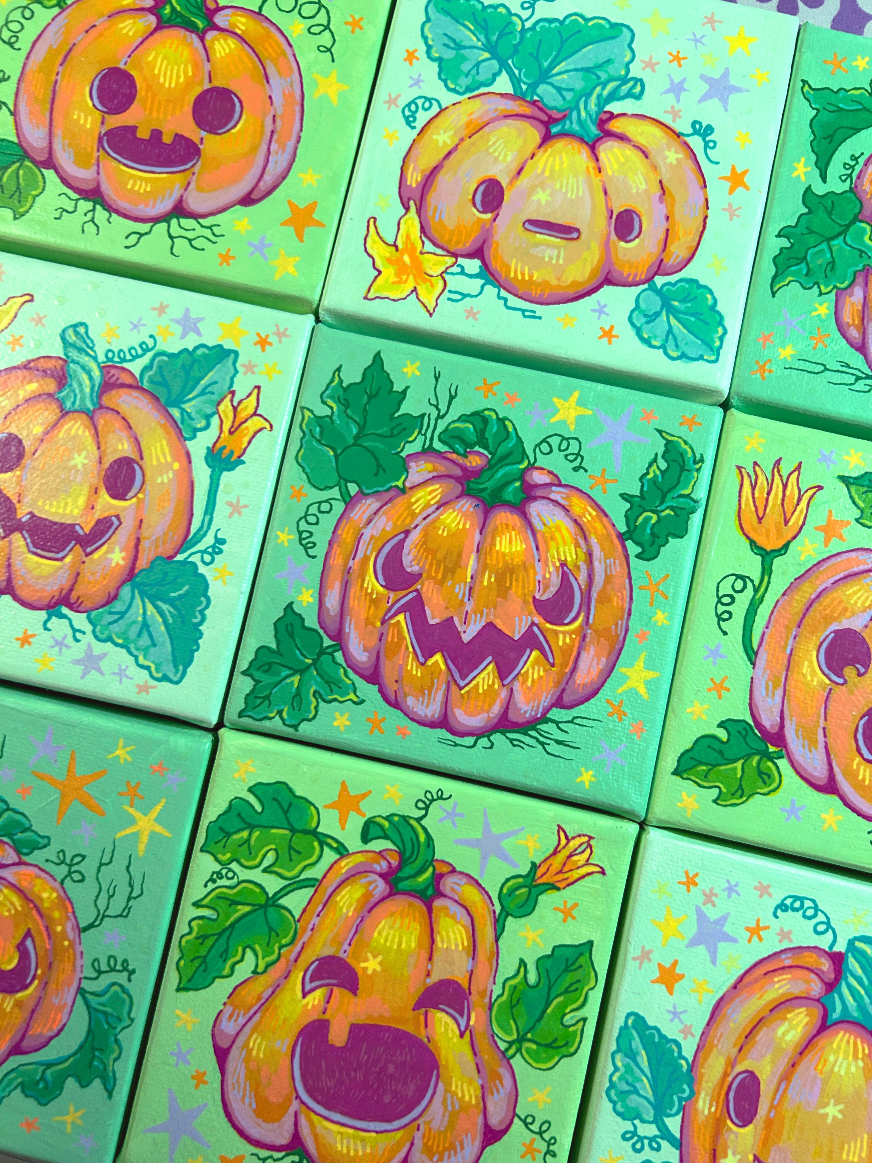 Pumpkin Buddies Acrylic Paintings