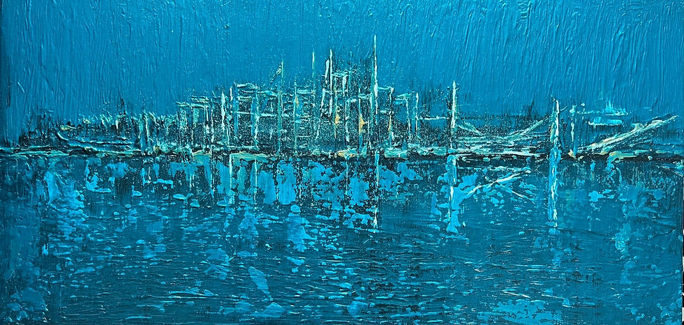 Thumbnail: "CITY OF LIGHTS" Size 12X24”  Medium: acrylic on canvas / UNFRAMED