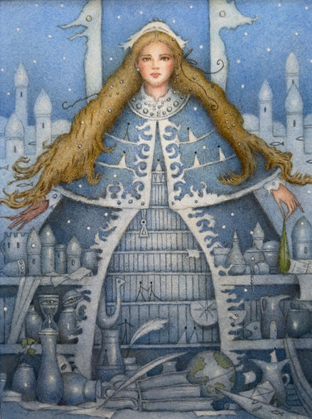 Carolin Leary Prinn, Carolin Prinn, The Islands of Niljora, figurative art, figurative painting, imaginative realism, fantastical realism, surreal painting, surreal art, new contemporary, fantasy artist, figurative artist, symbolic art, symbolism, mythology art, fantasy art, fairytale art, magical world, magic, painting, watercolour painting, mystical art, tarot art