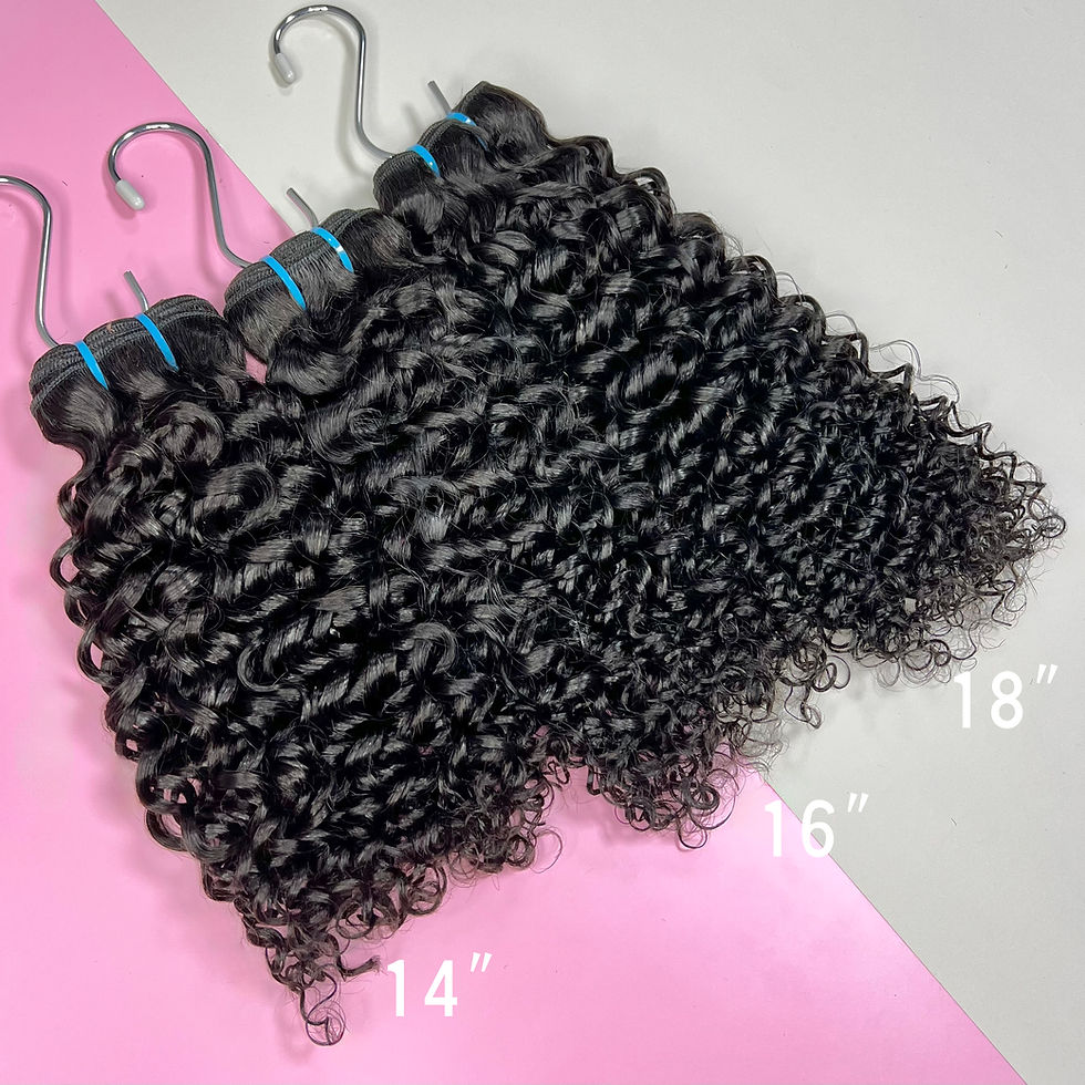 Thumbnail: ShenStylz Hair Co.  Brazilian Curly Human Hair Extensions 3 Bundles