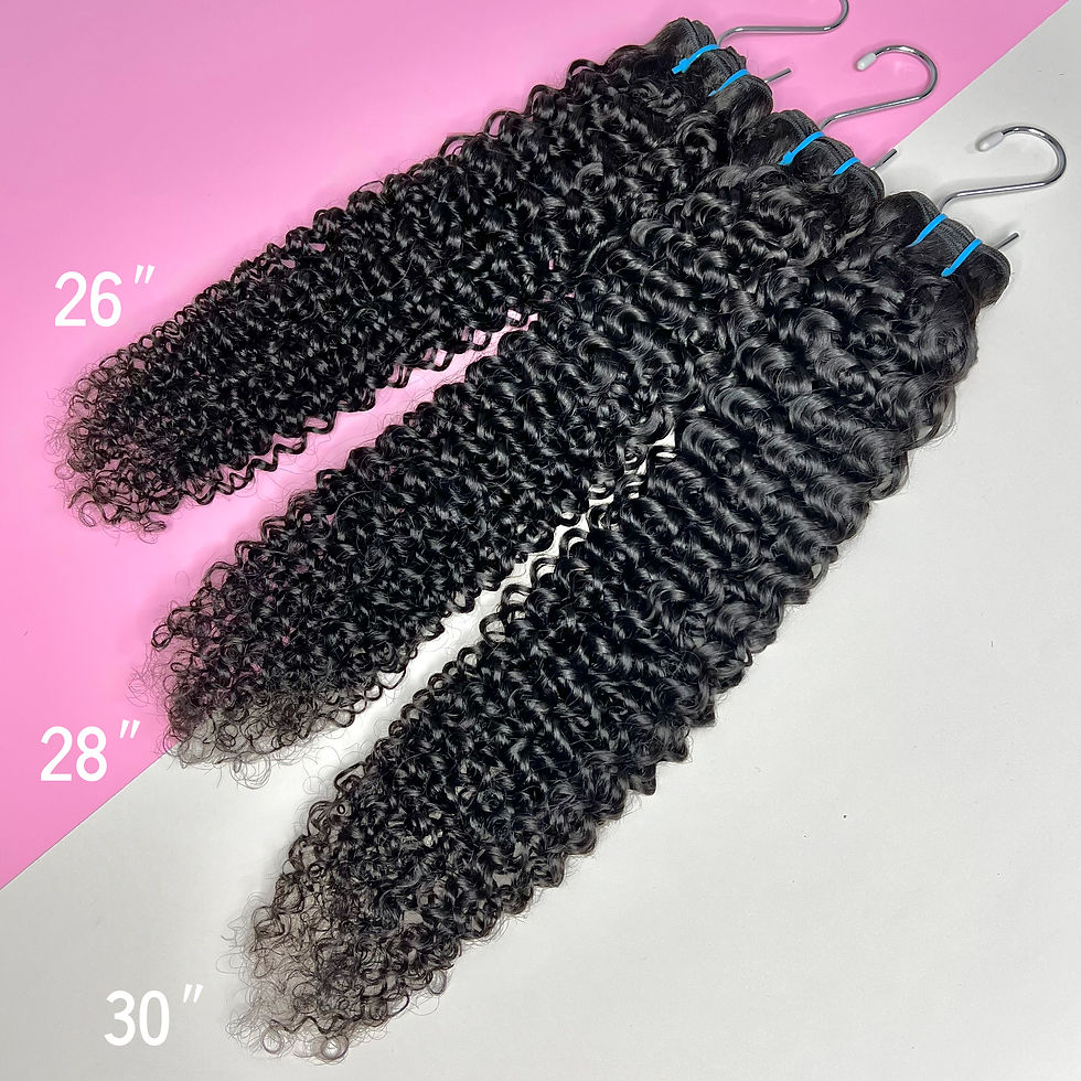 Thumbnail: ShenStylz Hair Co.  Brazilian Curly Human Hair Extensions 3 Bundles