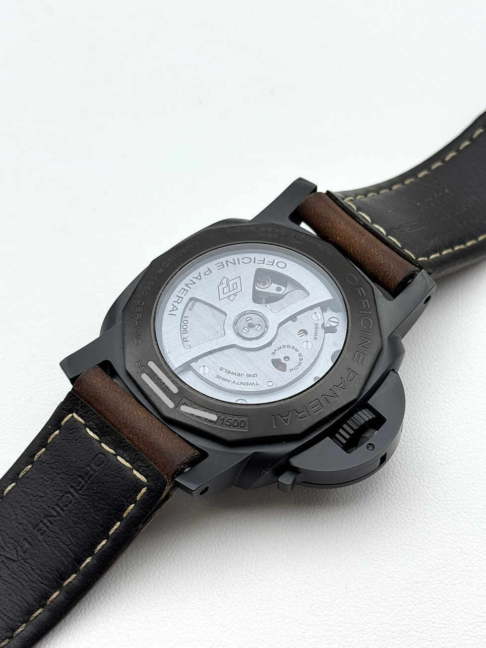 Thumbnail: Panerai Luminor 1950 GMT Black Ceramic PAM00441 new leather strap & rubber  2013