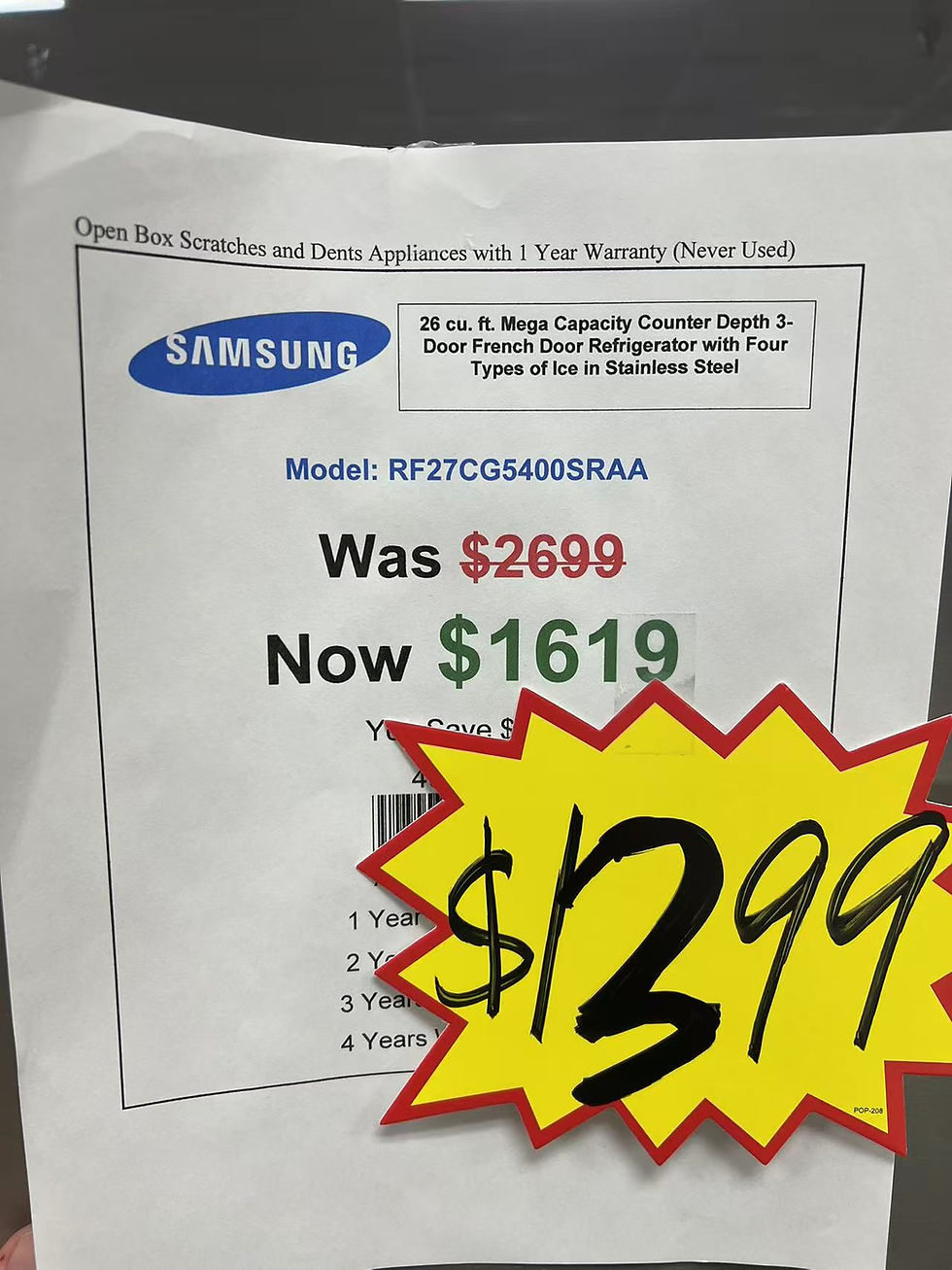 Thumbnail: 26 cu. ft. Mega Capacity Counter Depth 3-Door French Door Refrigerator with Four