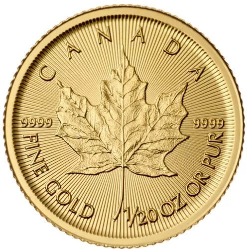 Canadian Gold Maple Leaf 1/20