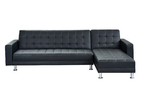 ภาพขนาดย่อ: 1.1 LUXURY PU BLACK  โซฟาหนัง PU - สีดำ