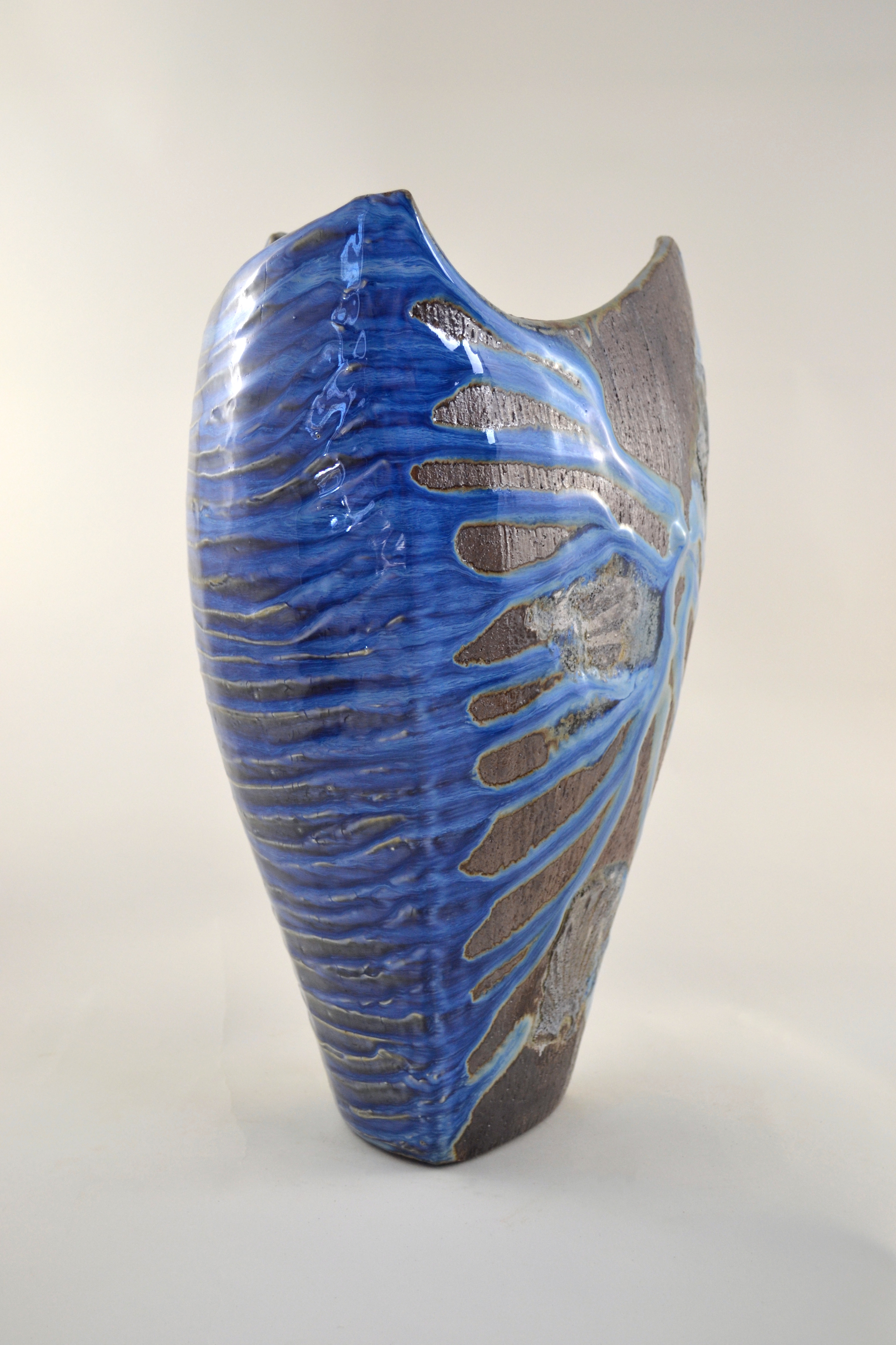 Blue Side Fired Vase