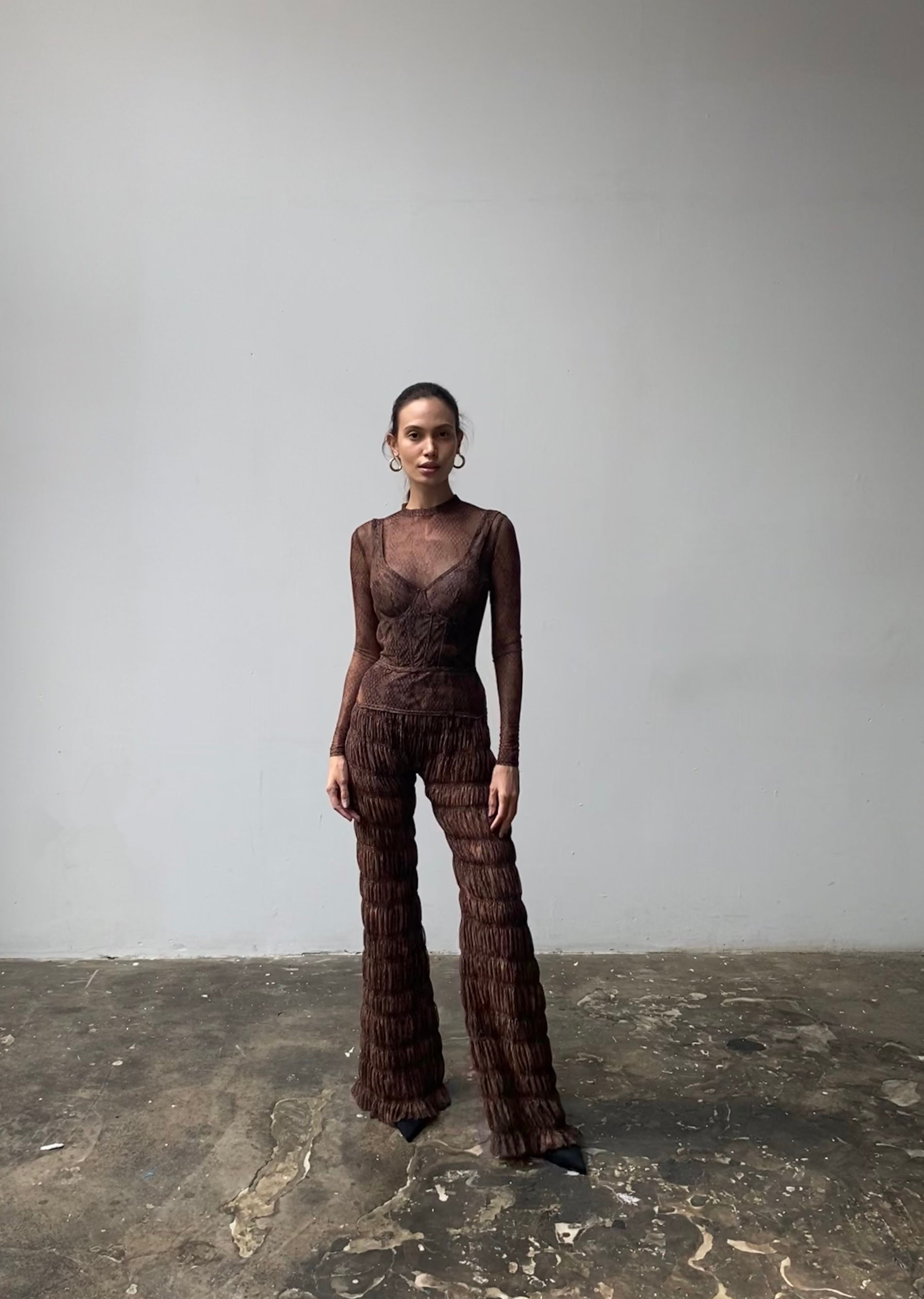 2 in 1 - ANNABELLE CORSET & SPORT TOP - CHOCOLATE