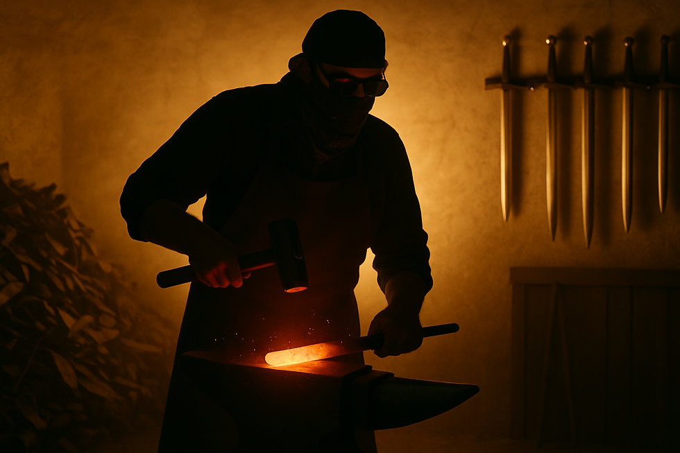 Blacksmiths hammer steel to shape them into something new. Similar to how God uses adversity to shape us.