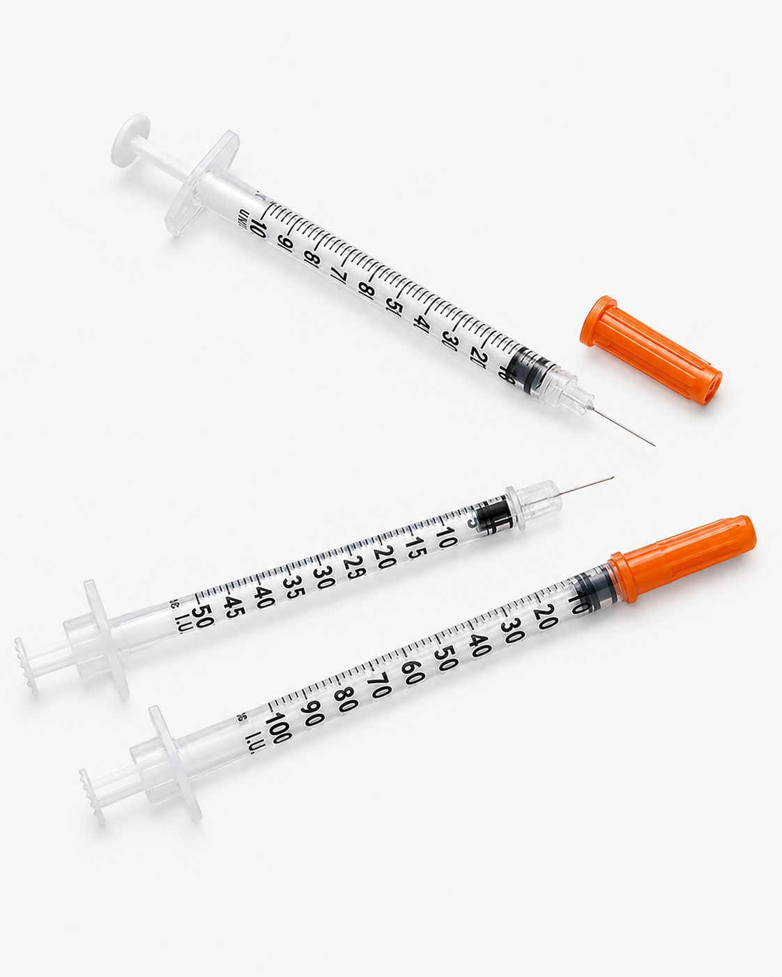 Seringă sterilă de precizie 0,5 ml / 50 UI, cu ac fin 30G × 6 mm (set de 4buc)