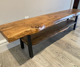 Bench - live edge with shelf