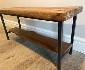 Bench - live edge with lower shelf 