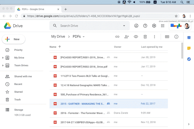 Documentos sin conexión en Drive