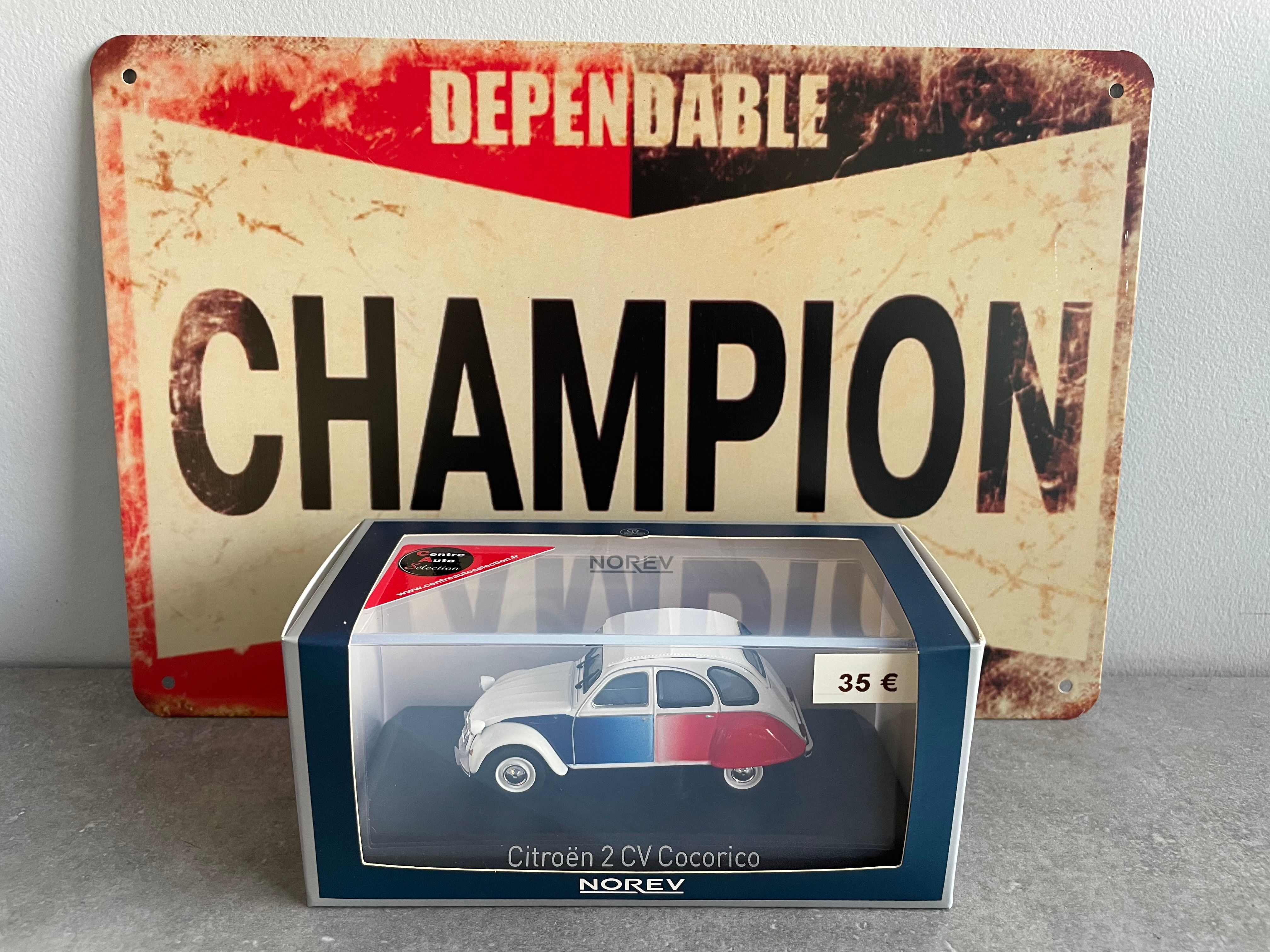 Voiture miniature CITROEN 2 CV 1986 Cocorico - Blanc