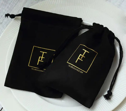 Felt Jewelry Pouch with Gold Foil Logo