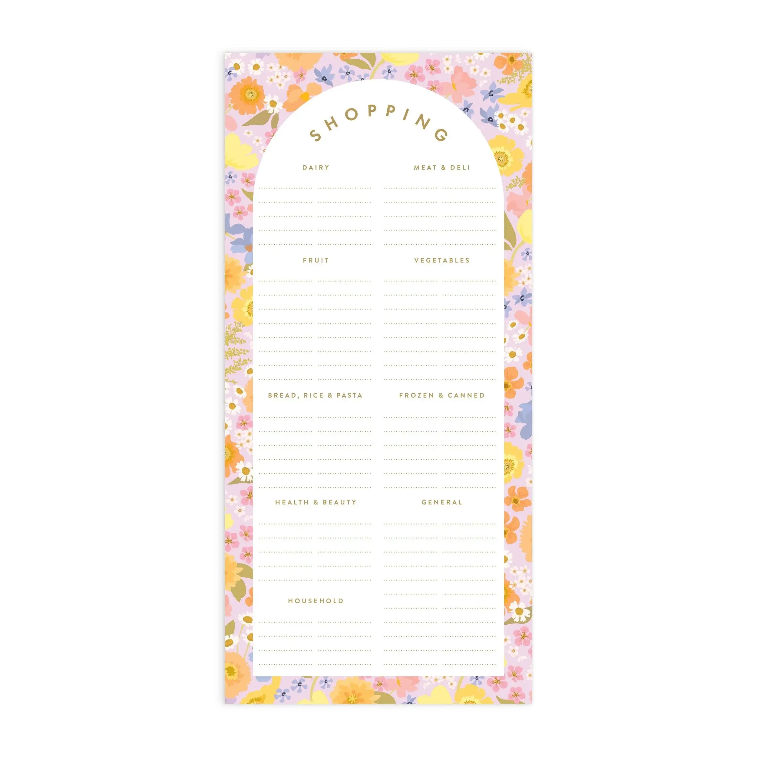 Botanika Shopping List Magnet Notepad Front View