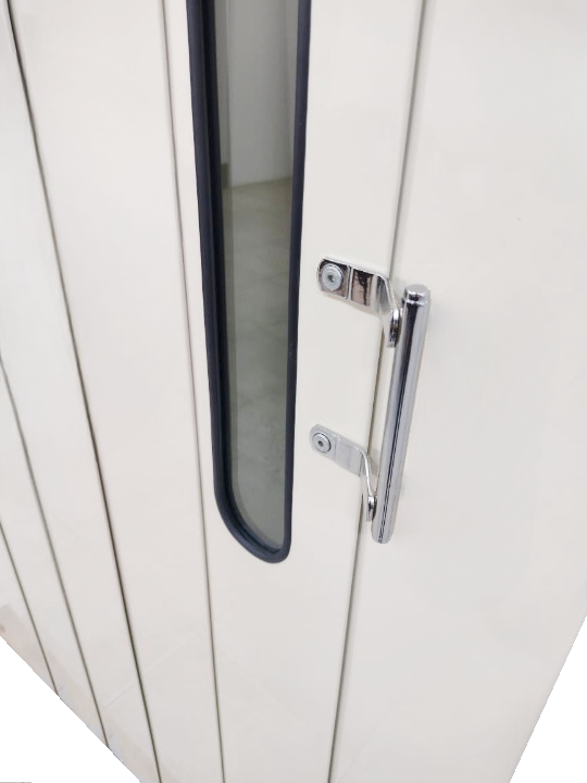 Puerta plegadiza lÃnea Gloria de hierro con term. epoxi de color marfil brillante (2)