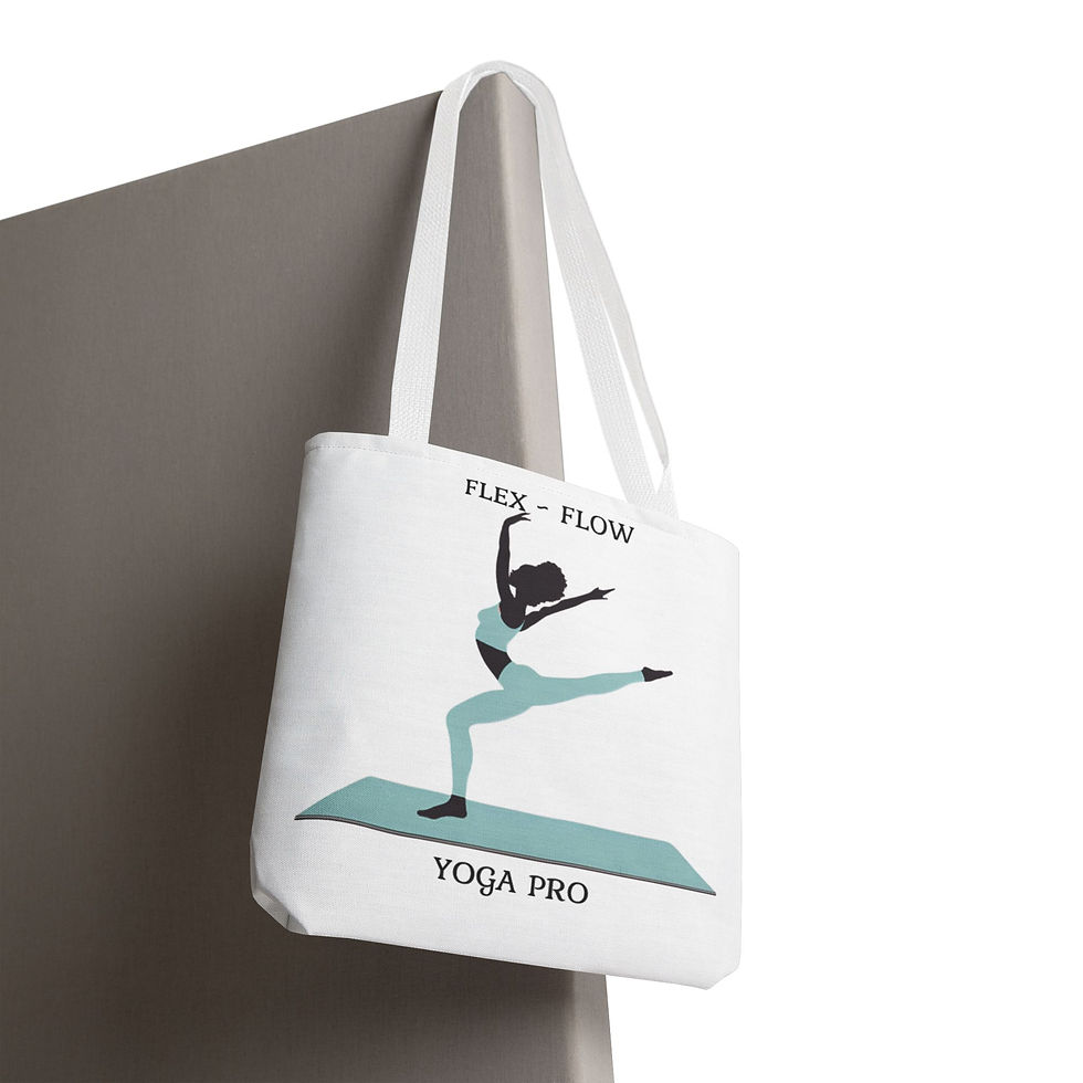 Thumbnail: Yoga Tote Bag (Style 2) - Flex Flow Yoga Pro Logo (White)