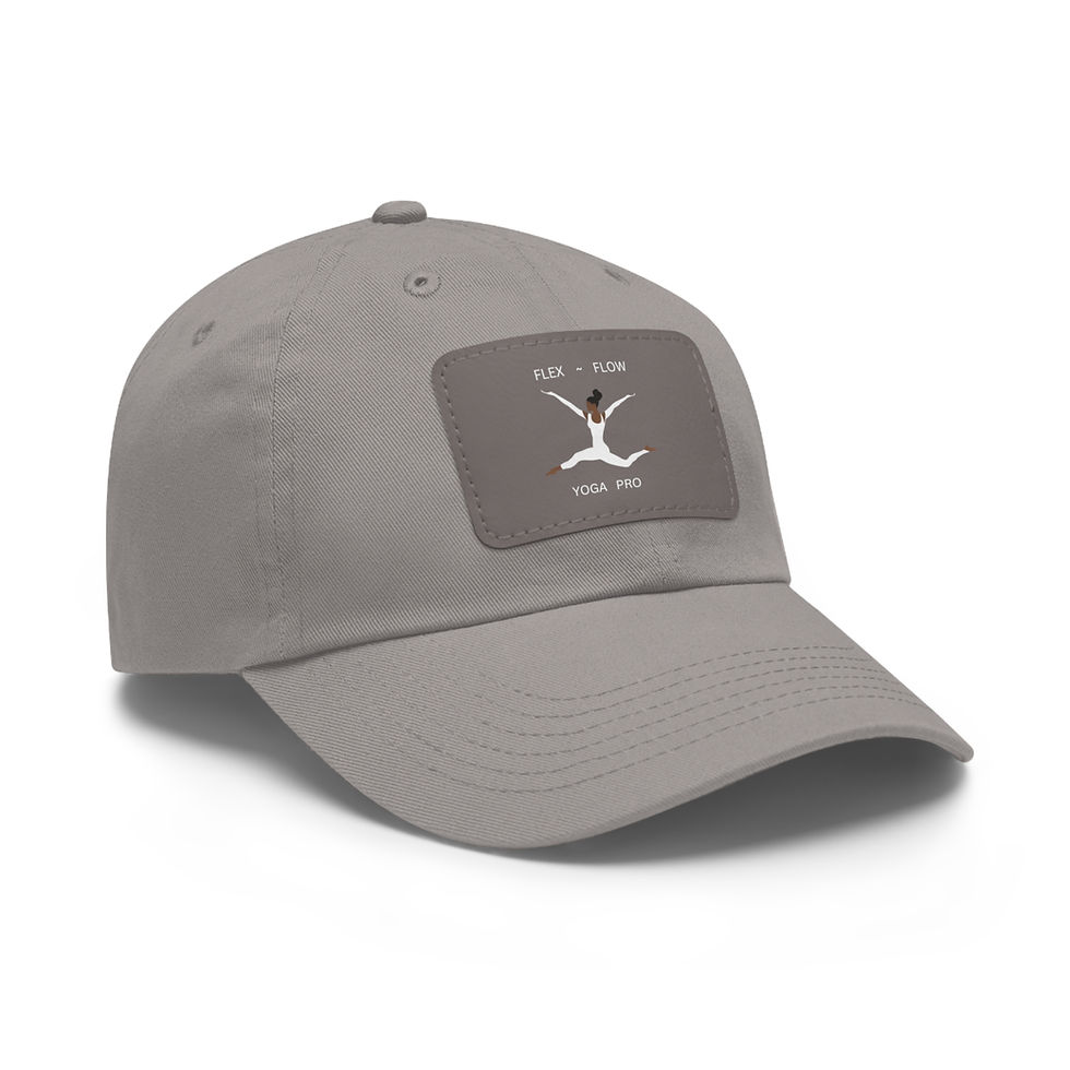 Thumbnail: Dad Hat With Leather Patch - Flex Flow Yoga Pro Logo