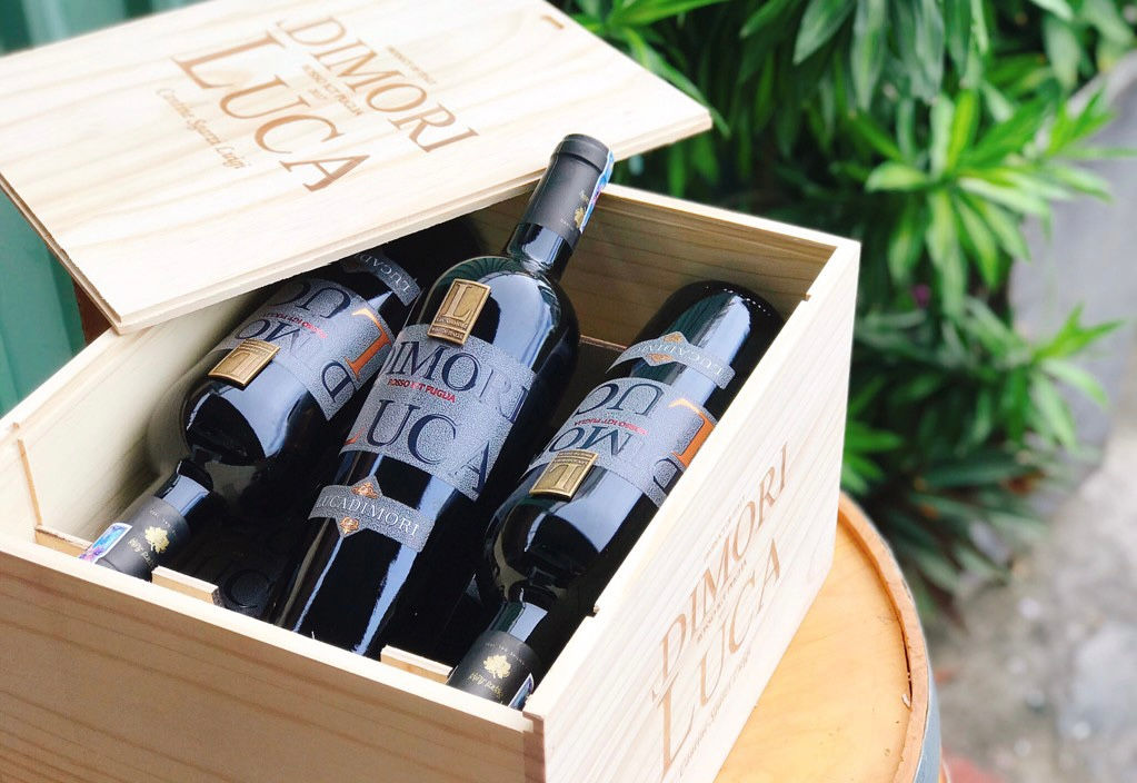 HỘP GỖ 6 CHAI LUCADIMORI ROSSO IGT PUGLIA