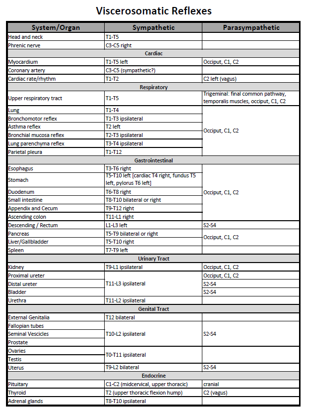 Original cover: AUTONOMIC NERVOUS SYSTEM OPP CHART- VISCERO-SOMATIC AND SOMATO-VISCERAL RELEXES