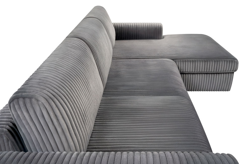 Miniaturbild: Ecksofa «Pier» in breiter Cord grau. Neu