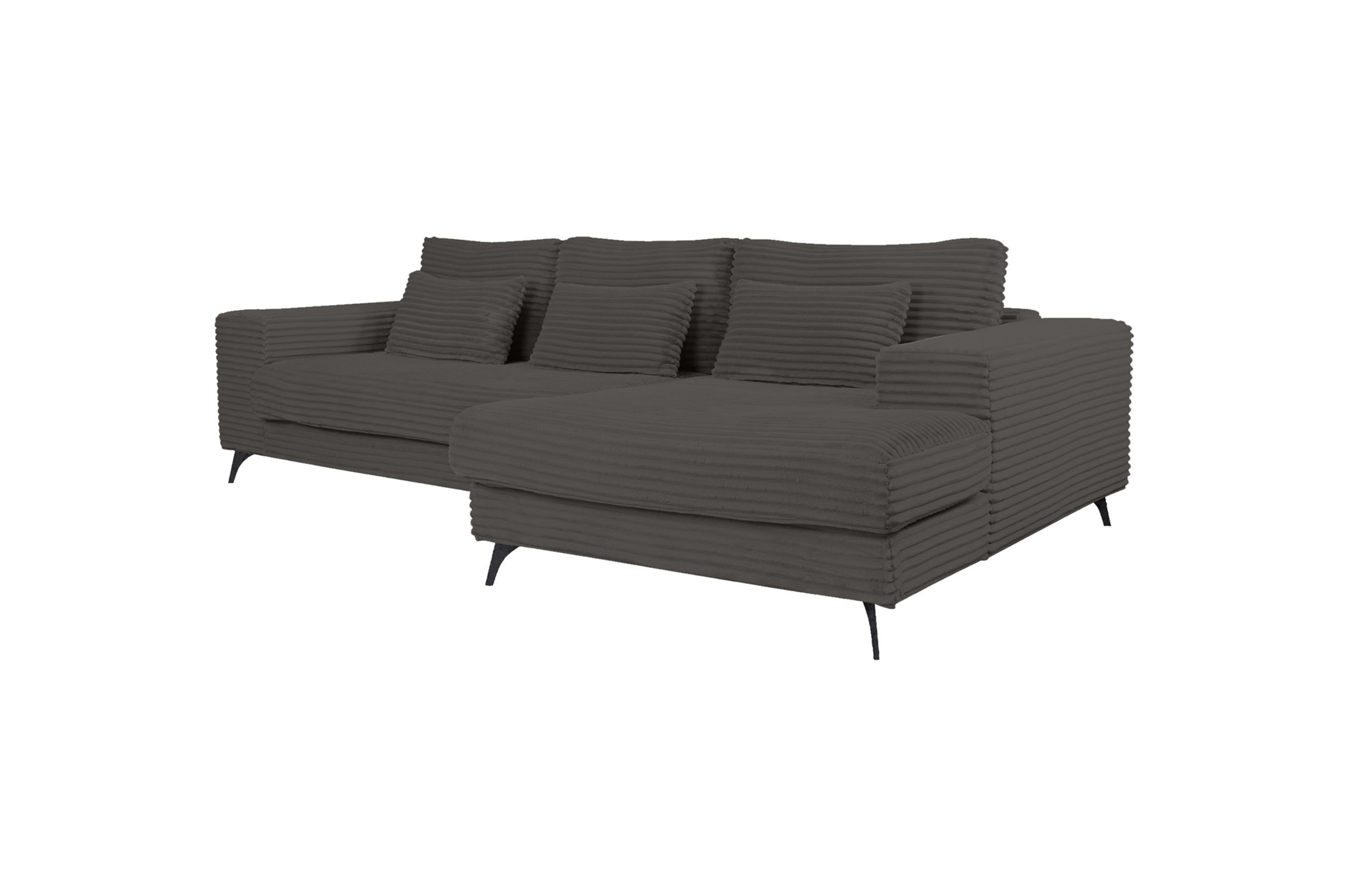 Ecksofa "NOX" in Breitcord grau. Neu