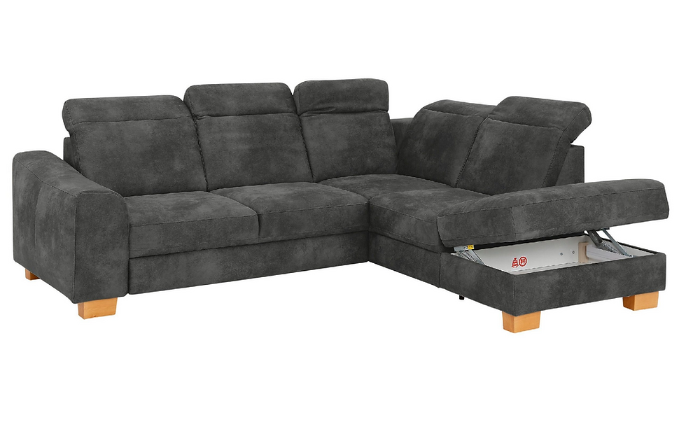 Miniaturbild: Ecksofa "DUDEE" mit Kopfteilverstellung,  Bettfunktion, Bettkasten