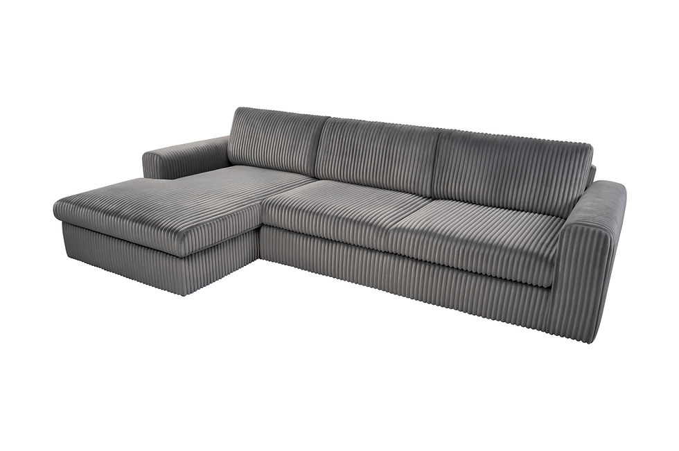Miniaturbild: Ecksofa «Pier» in breiter Cord grau. Neu