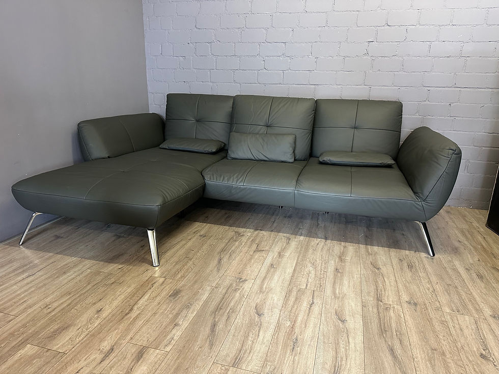 Miniaturbild: "DAVOS" Ecksofa 186/285 cm Leder anthrazit