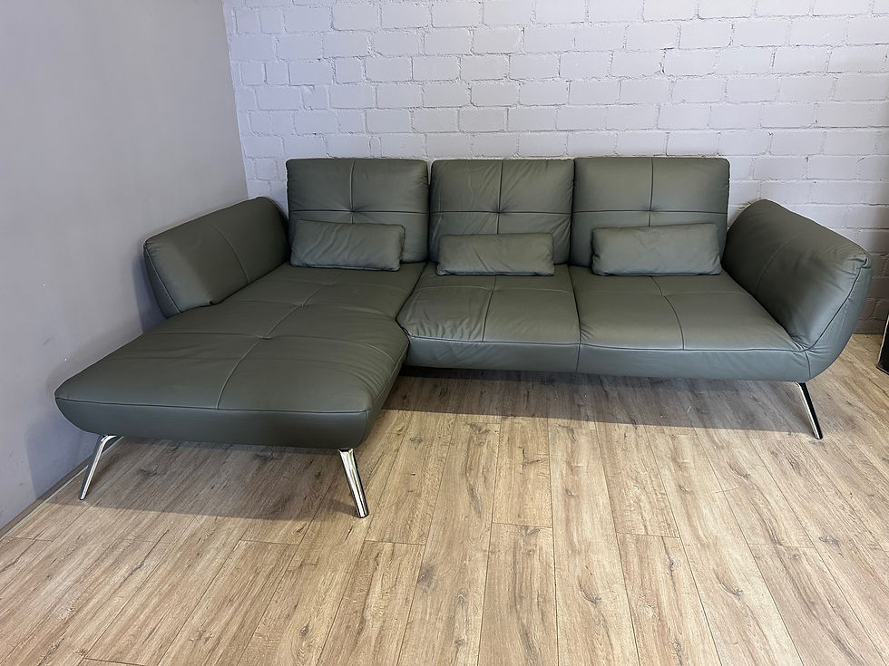 Miniaturbild: "DAVOS" Ecksofa 186/285 cm Leder anthrazit