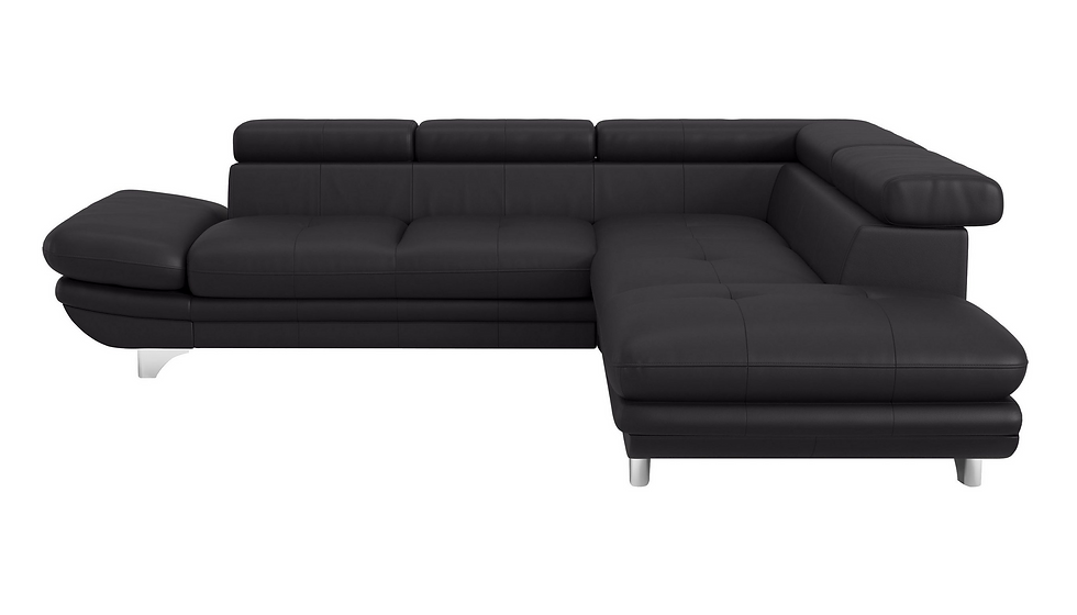 Miniaturbild: Set:Ecksofa "ENTER" +Hocker. inkl. Kopfteilverstellung NaturLEDER