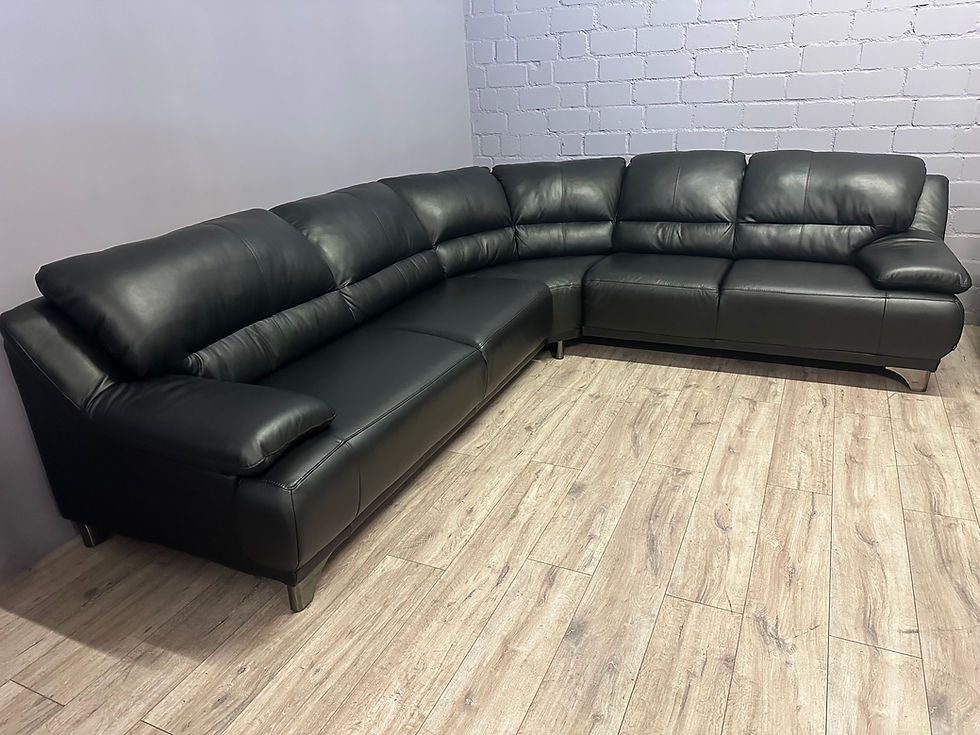 Miniaturbild: Ecksofa "MARABELLA" in Echtleder Pampas Madras  295/253 cm