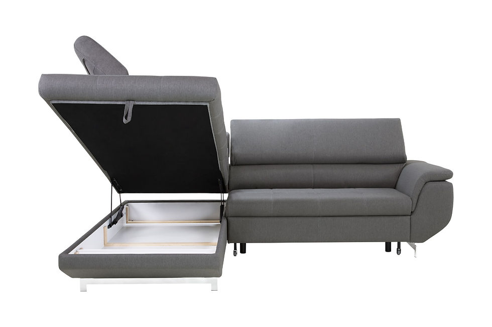 Miniaturbild: Ecksofa "FEMM" inkl. Bettfunktion/Bettkasten, Kopfteilfunktion. Neu
