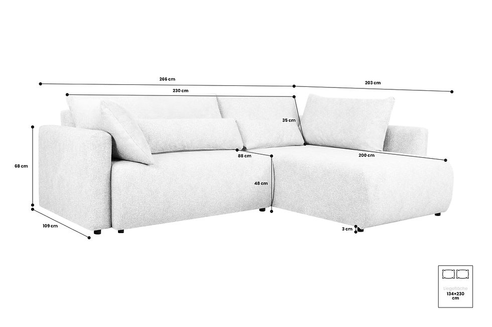 Miniaturbild: Ecksofa links/rechts "MALWINA" mit Schlaffunktion , Bettkasten. NEU