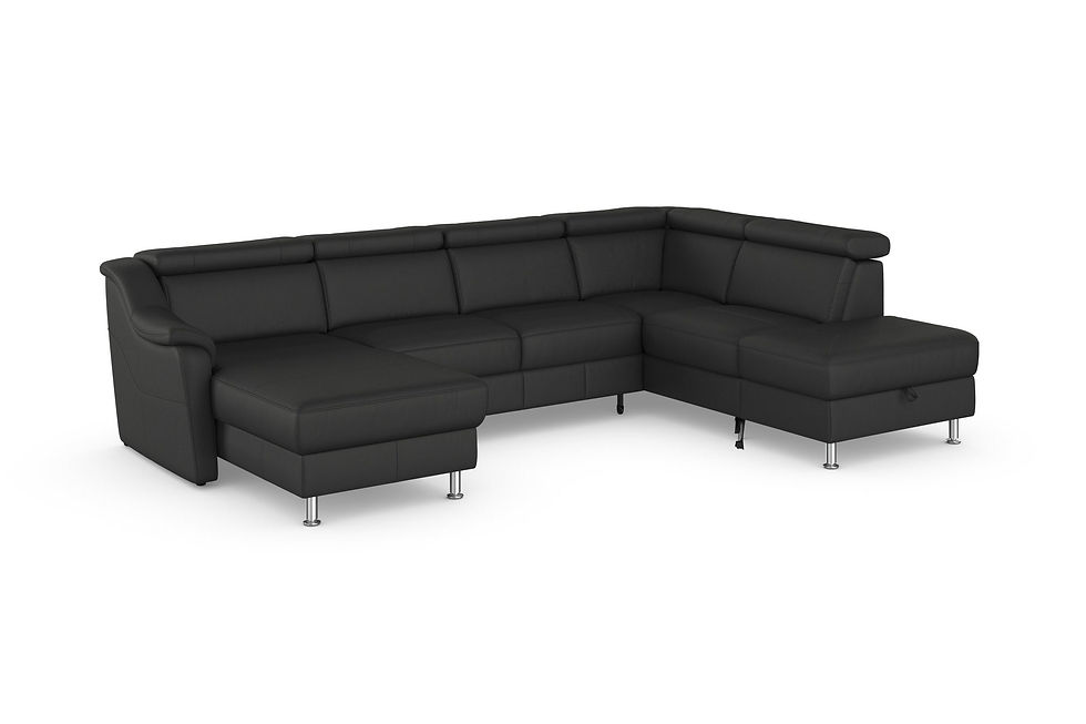Miniaturbild: Wohnlandschaft "FREETAN" Kopfteilverstellung und Federkern, Bettfunktion. Leder