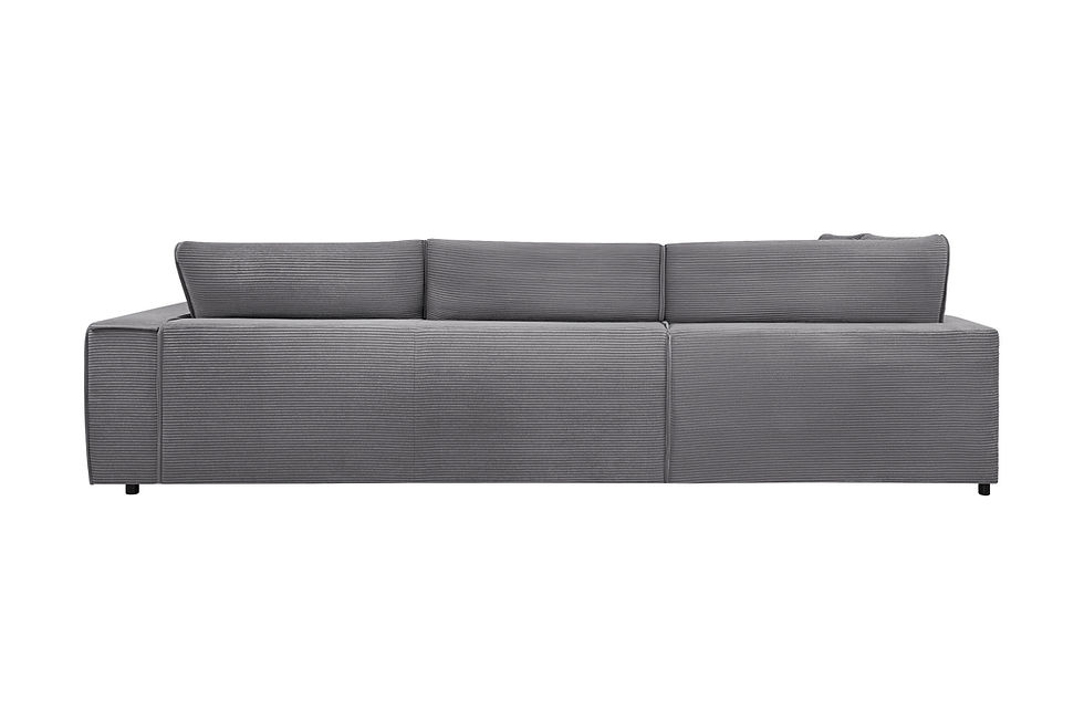 Miniaturbild: Ecksofa "LINCOLN" XXL 250/355 cm in Cord grau. Neu