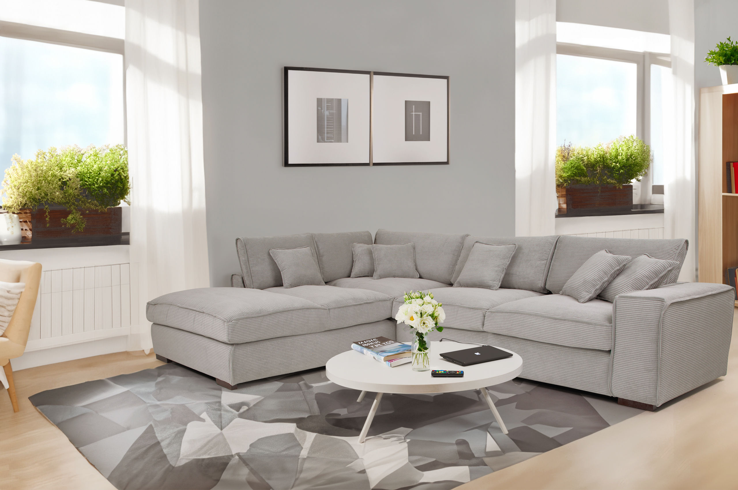 Ecksofa XXL "LUMA" 250/355 cm. NEU