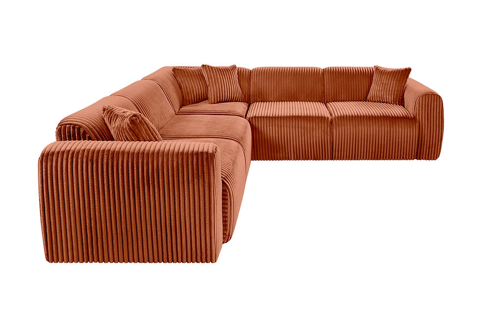 Miniaturbild: Ecksofa "TAMARA" 260/260 cm in Cord orange. Neu
