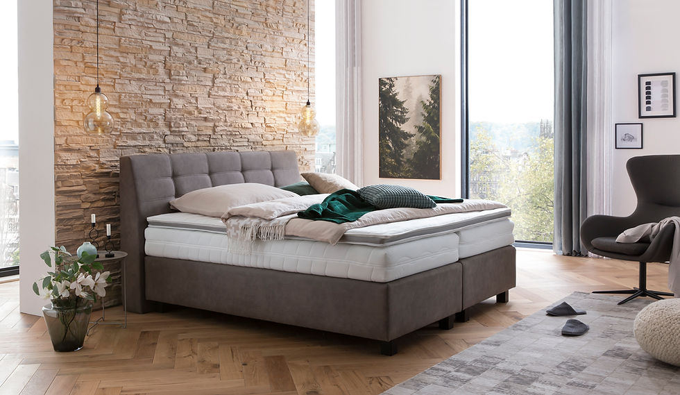 Boxspringbett "ALEXA" Matratze H3,Topper Liegefläche 180/200 cm
