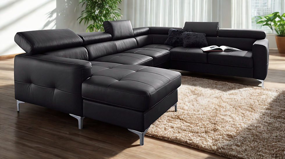 SET: Wohnlandschaft +Hocker "SAMMU" Leder